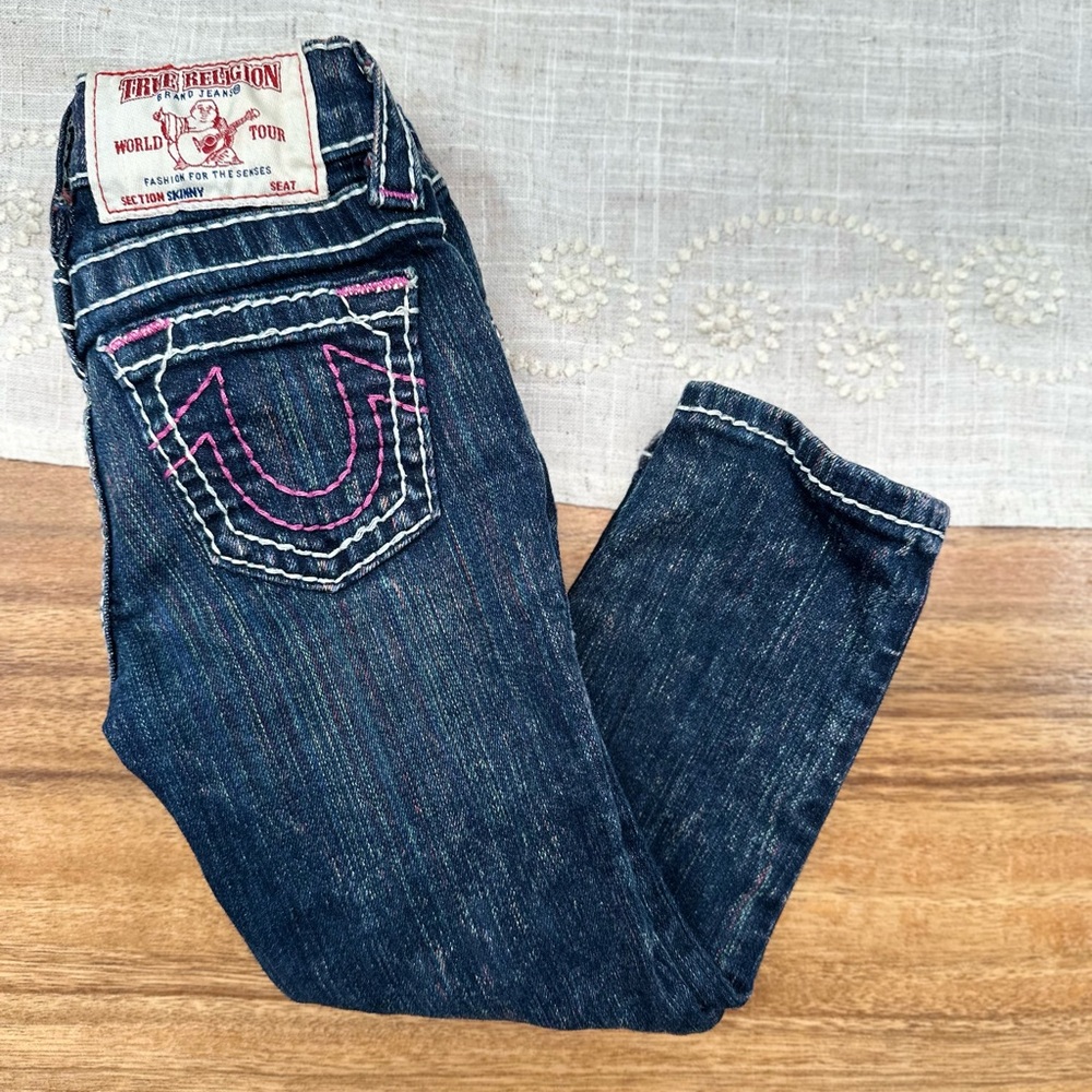 LITTLE GIRLS SIZE 3 - TRUE RELIGION JEANS - GOOD CONDITION - AWESOME LIL LOOK!